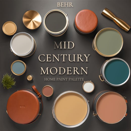 Mid Century Modern Palette, Behr Colours, Interior Paint Color, Mid Century Modern Paint, Whole House Paint Palette (digital Download) - Etsy