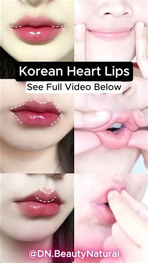 Korean Heart Lips! Lift Your Smile Naturally — No Fillers Needed! 💋 #HeartShapedLips #SmileLift