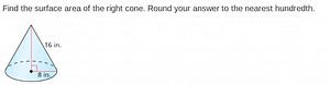 Find the surface area of the right cone. Round your answer to t... | Filo