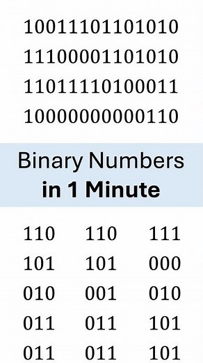Binary Numbers Explained in 1 Minute #math #maths #engineering #computer