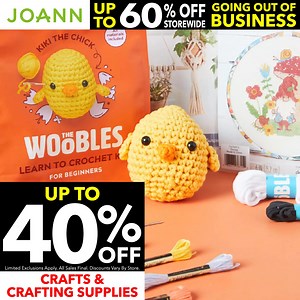 Prices just got slashed! Now take up to 60% off everything at Joann's Going Out Of Business Sale. Fabrics, Crafts, Sewing Machines & so much more. | JOANN Fabric and Craft Stores | Facebook
