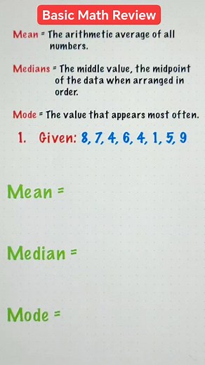 1.2K views · 32 reactions | Basic Math Review: Mean, Median and Mode Hacks that you need to Know - Super Easy! | Math Notes | Facebook