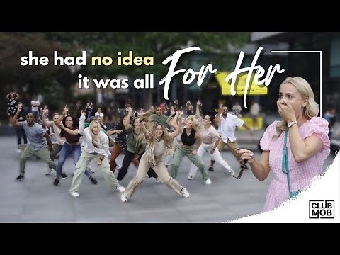 Dancer Shocks Girlfriend with Crazy Flash Mob Proposal - all their friends join in!