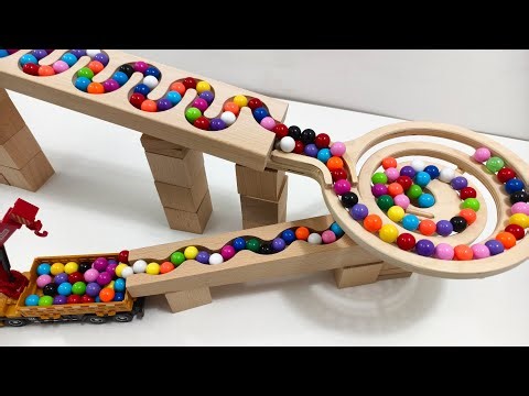 Satisfying Rainbow Marble Track: Spiral, Waves and Flow!