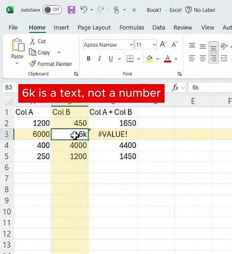 #VALUE! Error in Excel #excel #exceltips
