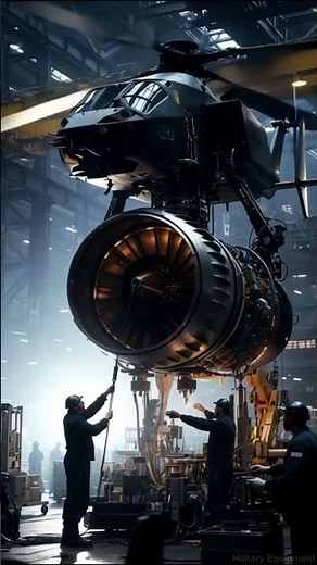 Worker's Install A Powerful Engine On A Heavy Helicopter Inside A Mega Factory !