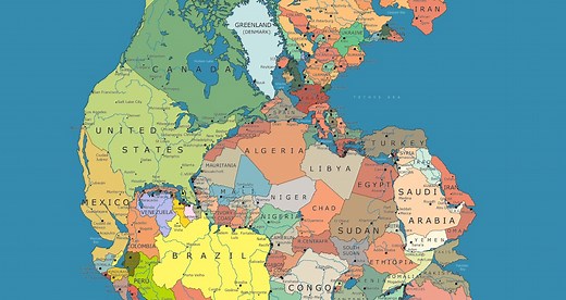 Incredible Map of Pangea With Modern-Day Borders