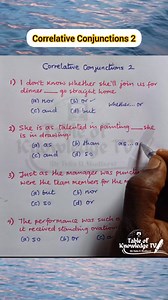Grammar Quiz on Correlative Conjunctions 2. #correlativeconjunctions #conjunctions #word | Table of Knowledge TV