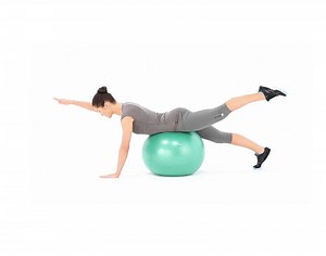 Swiss Ball Opposite Arm and Leg Lift - Muscle & Fitness