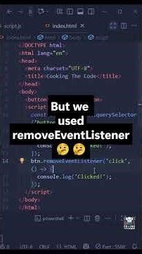 JS interview Q94: Remove Event Listener TRAP! 🔊👂 #events #javascriptinterview #devshorts #dom