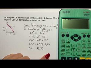 Triangle rectangle : Calcul de la longueur d'un côté de l'angle droit (4e)
