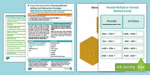 Year 4 Maths Same-Day Intervention Plan: Choosing Efficient Addition and Subtraction Strategies
