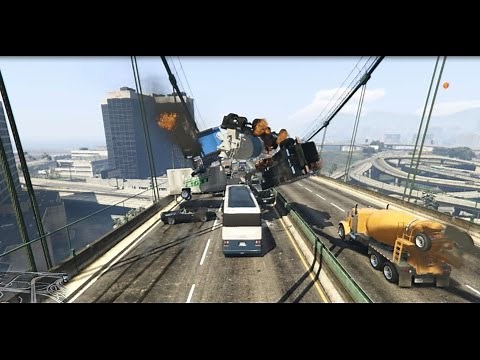 GTA 5 - Grand Theft Auto 5 - Heavy Bus Mod - Super Bus Crash compilation