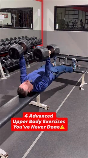 4 Upper Body Exercises. My FREE ebook explains all of my training methods link in bio. Here’s kinesiologist & personal trainer @moore_fit_athletics on 4 advanced upper body exercises you’ve probably never done. These are great for strength, muscle growth, stability, technique & more. 1. Chinese Plank Chest Press. This is one of my go-to full body chest press/bench press variations because it not only reinforces perfect posture but requires the athlete to engage their glutes & hips which is a tre