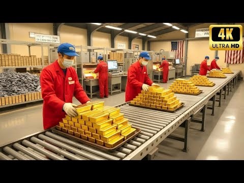 What Happens Inside a GOLD Refinery Turning Rock Into 99% Pure Gold - Inside GOLD Factory Process