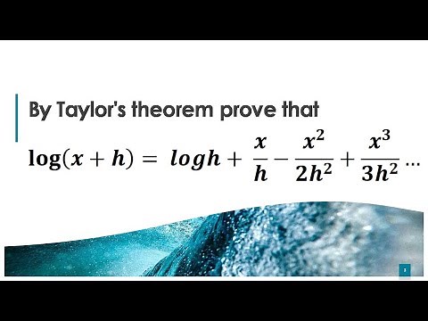 Taylor's Theorem | Imp Example | prove | log(x+h) = logh+x/h-x^2/2h^2+x^3/3h^3-.... | #EducationHelp