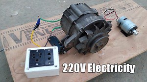 how to make 220v generator for home using 12v dc motor and car alternator motor | Creative Own