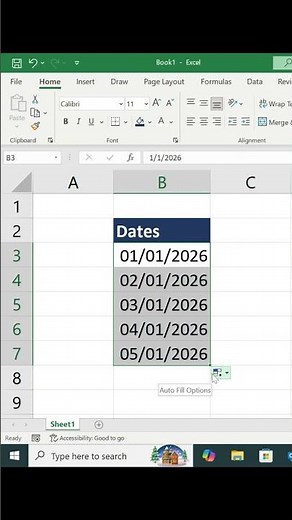 Excel Date Auto Fill in Seconds | Drag Down & Shortcut Trick