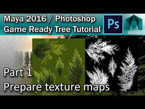 #1 Creating diffuse and transparency maps for a tree in Maya | Maya Tree Tutorial