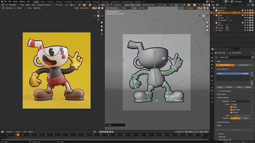 10K views · 168 reactions | Check out SouthernShotty's latest tutorial explaining how to create a Cuphead-style rubber hose 3D character rig using Blender. Watch the tutorial: https://80.lv/articles/a-new-tutorial-shows-how-to-make-a-cuphead-style-rubber-hose-rig-in-blender/ | 80 Level | Facebook