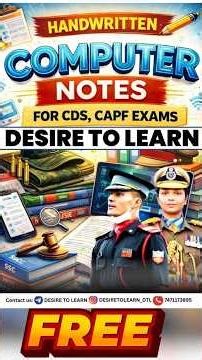 📘 Handwritten Computer Notes for CDS & CAPF Exams | FREE Study Material #SHORT #notes