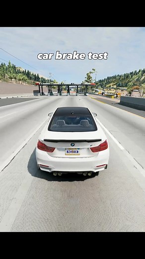 Car brakes test at 130mph #beamng #beamngdrive #fyp #foryoupage #braketest
