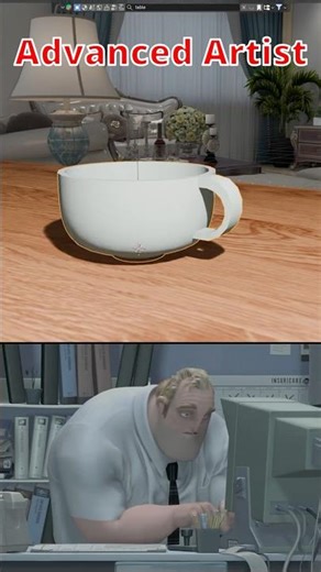 Blender Noob vs Pro: Creating a Tea Cup #blender #blendertutorial #blendercommunity #blender3d