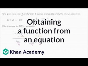 How to create a function from an equation (example) - Functions, Algebra I, Mathematics Video Lecture - Engineering Mathematics