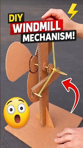 This Cardboard Windmill Actually Works 😱 #shorts #diy #windmill