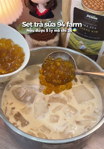 Set trà sữa tự nấu: cách làm trân châu hoàng kim và 3Q trắng