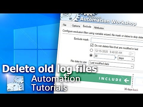How to delete the old log files automatically? · Tutorial · Automation Workshop for Windows