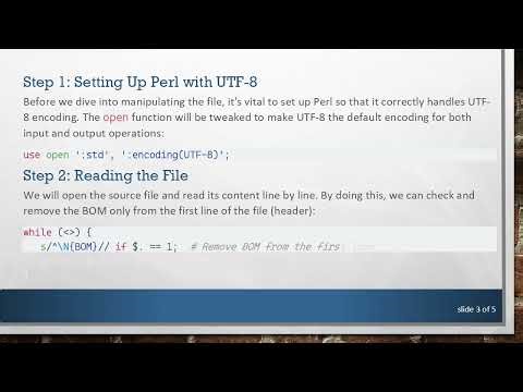 Converting .DAT Files from UTF-8 BOM to UTF-8 Without BOM Using Perl