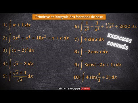10 INTEGRALES - Calculer une Intégrale indéfinie - Les Fonctions de Base - Première et Terminale.