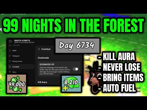 ✅ 99 Nights In The Forest Script - (Kill Aura, Bring Items, Infinite Health & More) Pastebin
