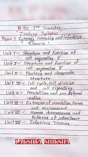 Bsc 1st semester zoology syllabus | bsc 1st year 1st semester zoology syllabus | #bsczoology #short