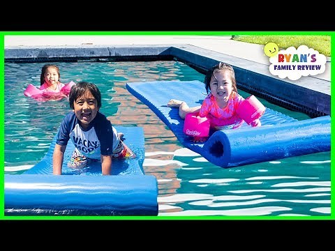 Kids Outdoor Fun Activity Swimming in the Pool with Twins Emma and Kate!