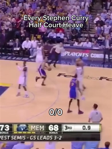 Every Stephen Curry Half Court Heave