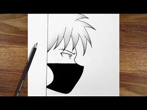 How To Draw Anime Boy Wearing Face Mask Easy Step By Step | Anime Drawing Tutorial For Beginners