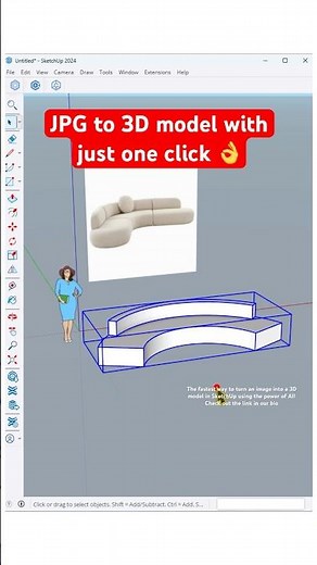 The fastest way to turn an image into a 3D model in SketchUp using the power of AI!