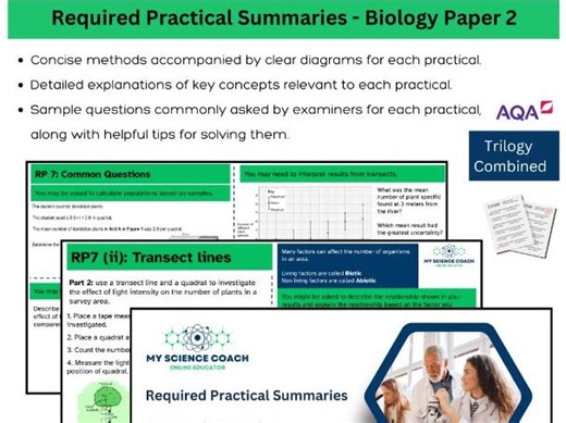 GCSE Biology Paper 2 Required Practical Summaries- AQA | Teaching Resources