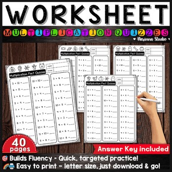 Multiplication Fact Quizzes | 2-12 Drills | Math Fact Fluency Practice
