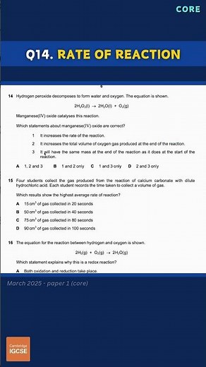 IGCSE Chemistry - Multiple Choice (2025) A* exam prep! #chemistry #exams #revision