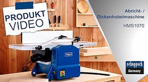 Scheppach Abricht- & Dickenhobelmaschine HMS1070 Hobelmaschine | 1500W Leistung | 2 HS-Hobelmesser | schwenkbarer Anschlag | Messerdrehzahl 9000-1 | Durchlasshöhe/-breite 120–254mm | Spanabnahme 2mm