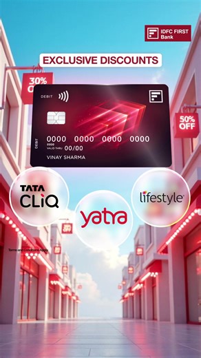  IDFC FIRST Debit Card comes packed with perks: ✔ Exclusive offers on Tata CLiQ, Yatra & Lifestyle ✔ Up to 7% p.a. on Savings ✔ ₹6L lost card liability cover ✔ ₹35L personal accident insurance  All this when you open your Savings Account today | IDFC FIRST Bank | Facebook