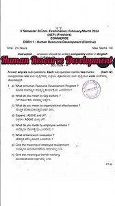 Human Resource Development question paper|5th sem Bcom|NEP syllabus|HRD #bcom #5thsembcom #hrd #bba