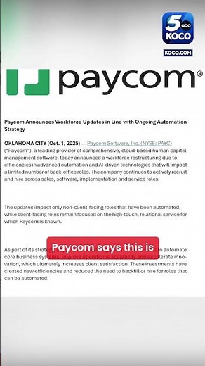 Paycom lays off over 500 employees due to AI-driven technologies and automation strategies