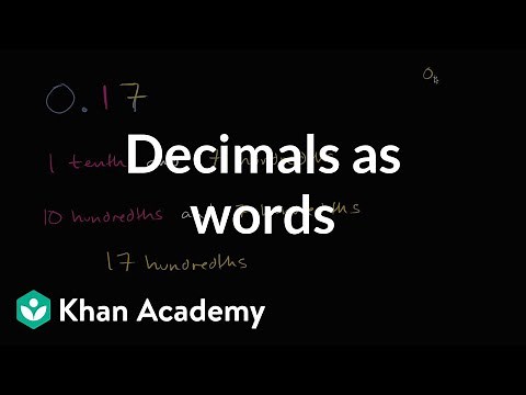 Decimals as words | Decimals | 4th grade | Khan Academy