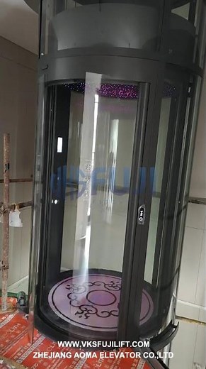 The all- glass circular elevator offers a360° un obstructed view