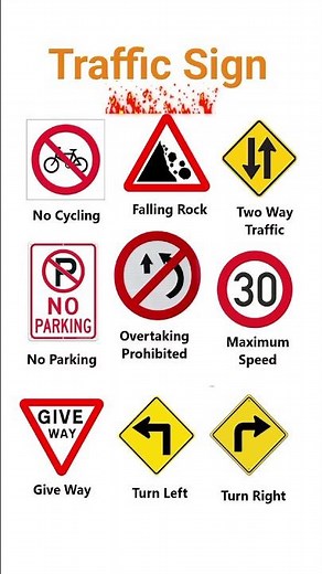 Common Traffic Signs You Should Know!#TrafficSigns#RoadSafety#DrivingRules#LearnTrafficSigns#Traffic
