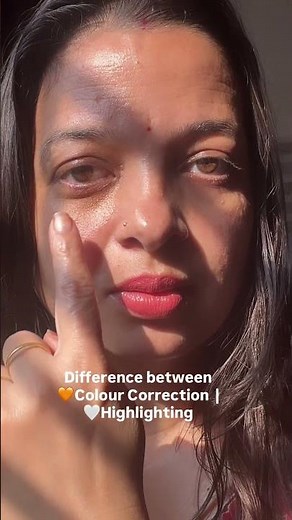 Colour Correction vs Highlighting #colourcorrection #highlighting #makeuptutorial #promakeuptip